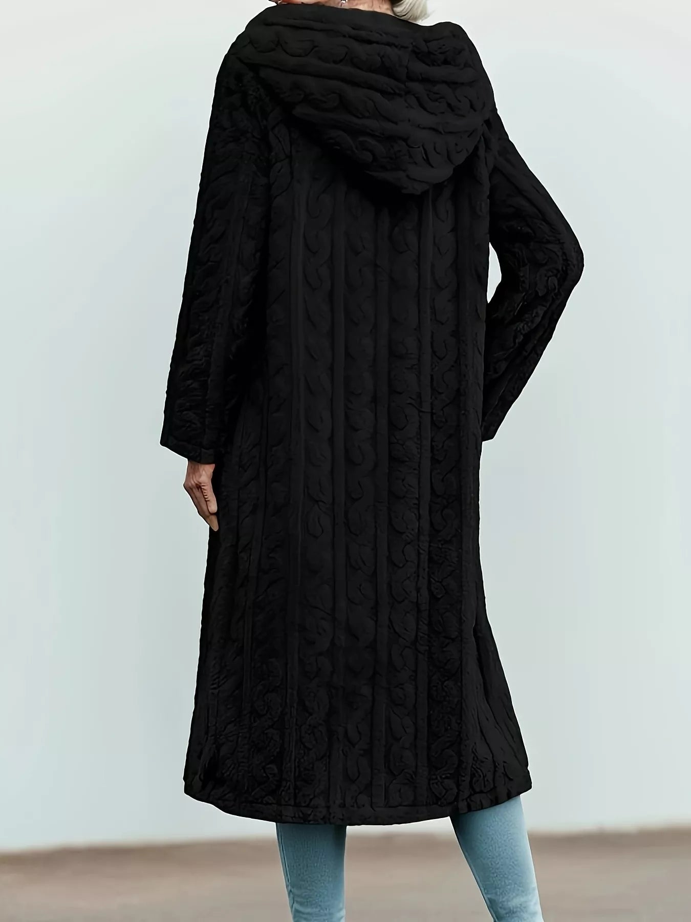 Cozy Hooded Button Up Longline Outerwear