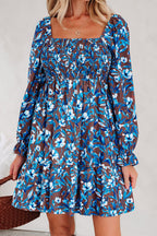 HIDDEN GEMS | Floral Smocked Ruffle Long Sleeve Dress