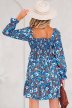 HIDDEN GEMS | Floral Smocked Ruffle Long Sleeve Dress