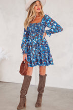 HIDDEN GEMS | Floral Smocked Ruffle Long Sleeve Dress