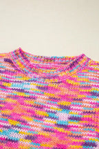 Colorful Knit Crew Neck Sweater