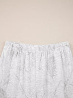 Abstract Print Loose Drop Sleeve Hoodie and Elastic Waistband Pants Set