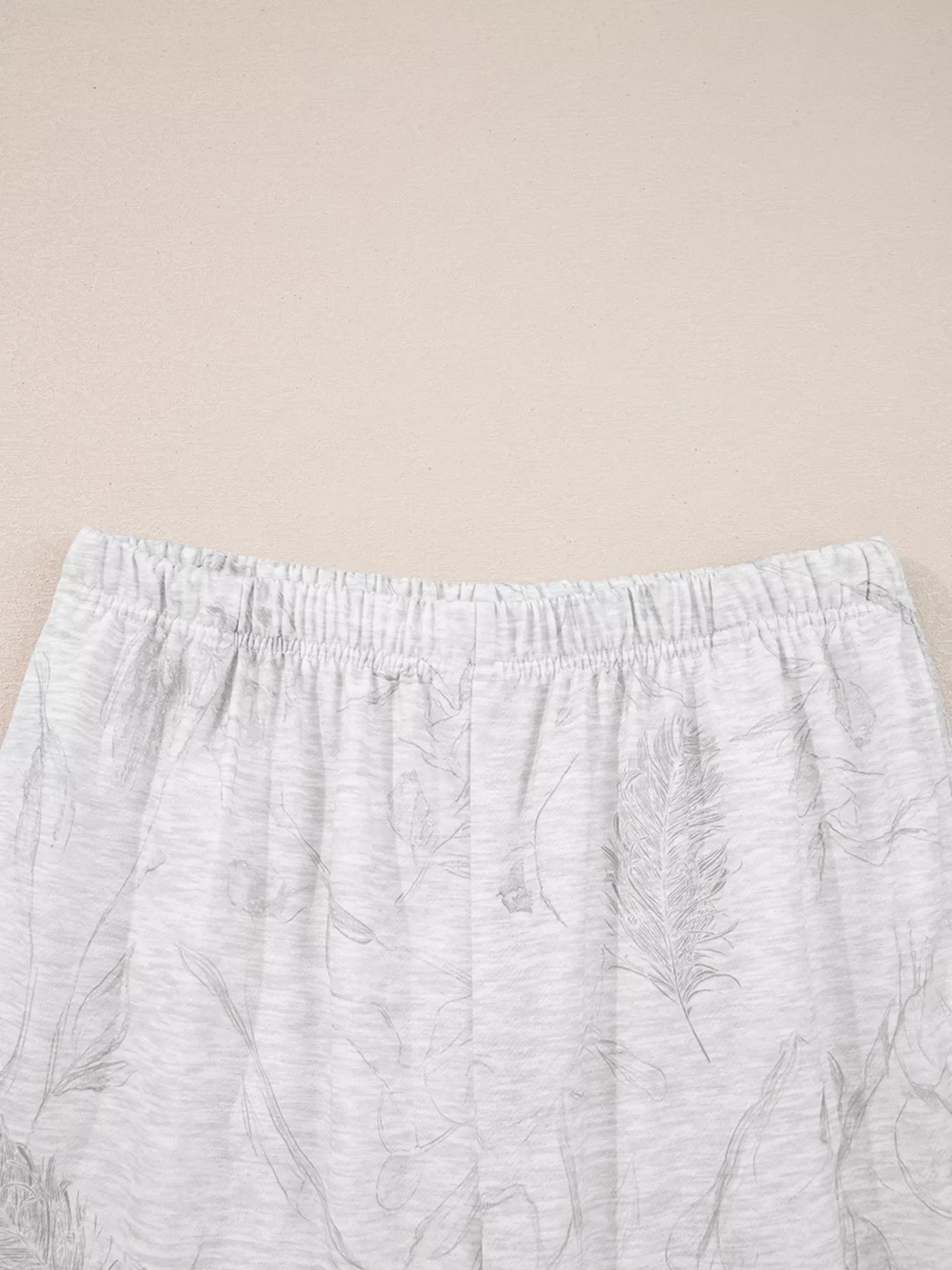 Abstract Print Loose Drop Sleeve Hoodie and Elastic Waistband Pants Set