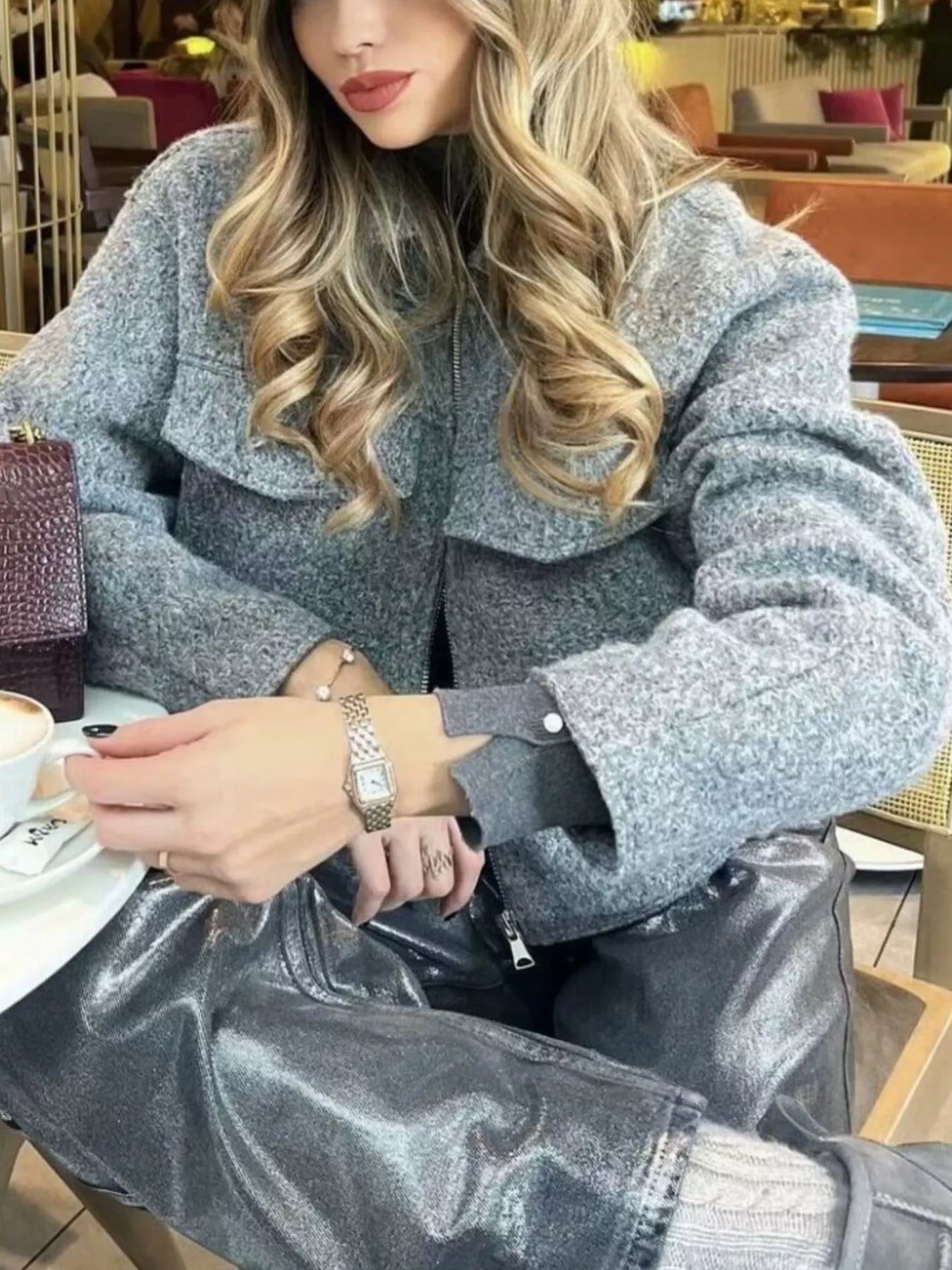 Zip Up Cropped Jacket