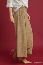 Umgee Jacquard Wide-Leg Pants