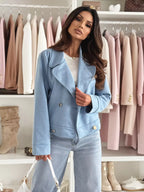 Double-Breasted Lapel Collar Jacket