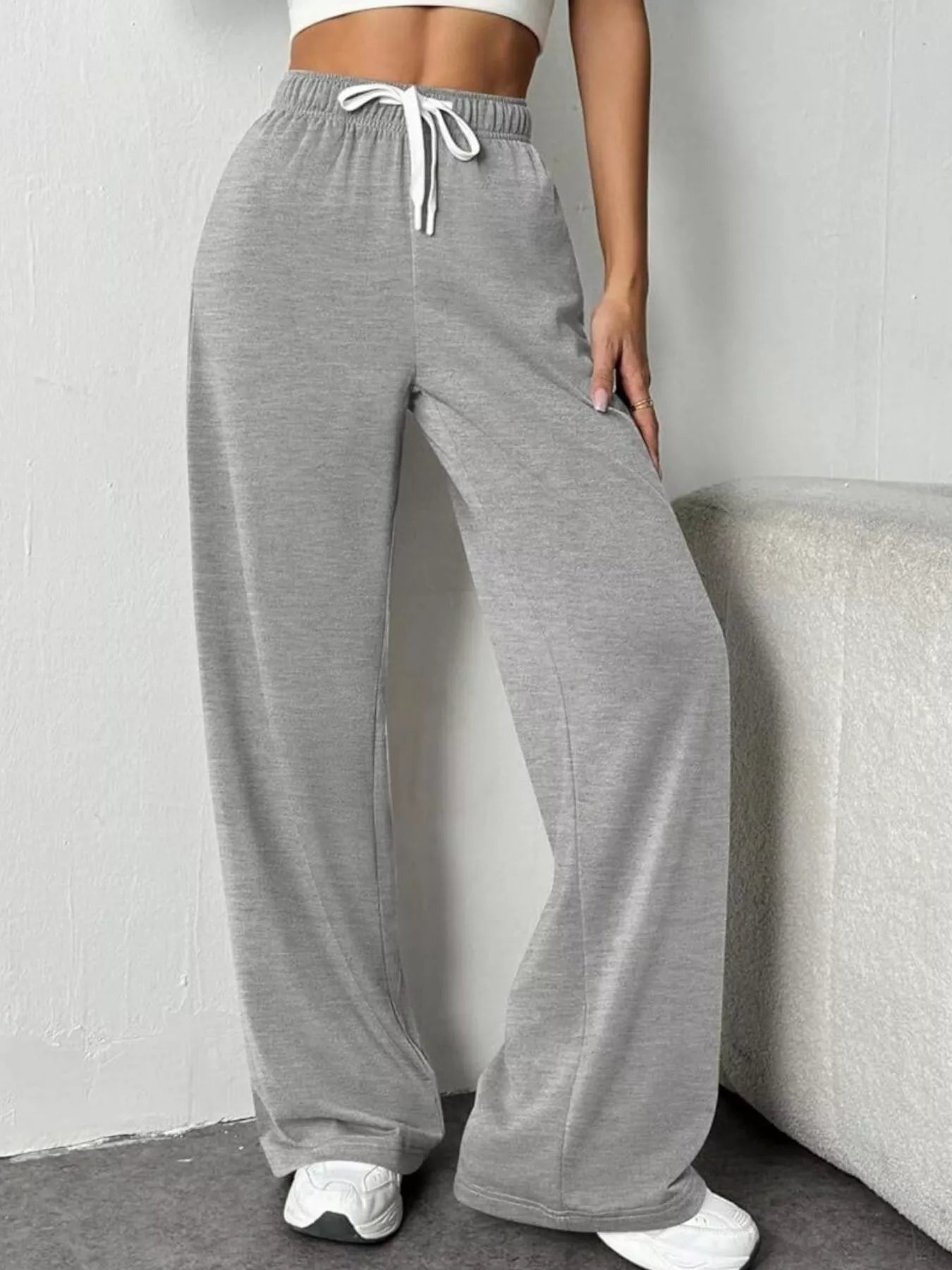 Drawstring Wide Leg Pants
