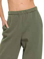 Zenana Fleece Sweatpant with Pockets