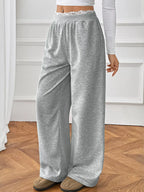 Lace Detail Wide Leg Casual Pants