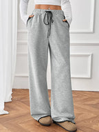 Wide-Leg Drawstring Pants