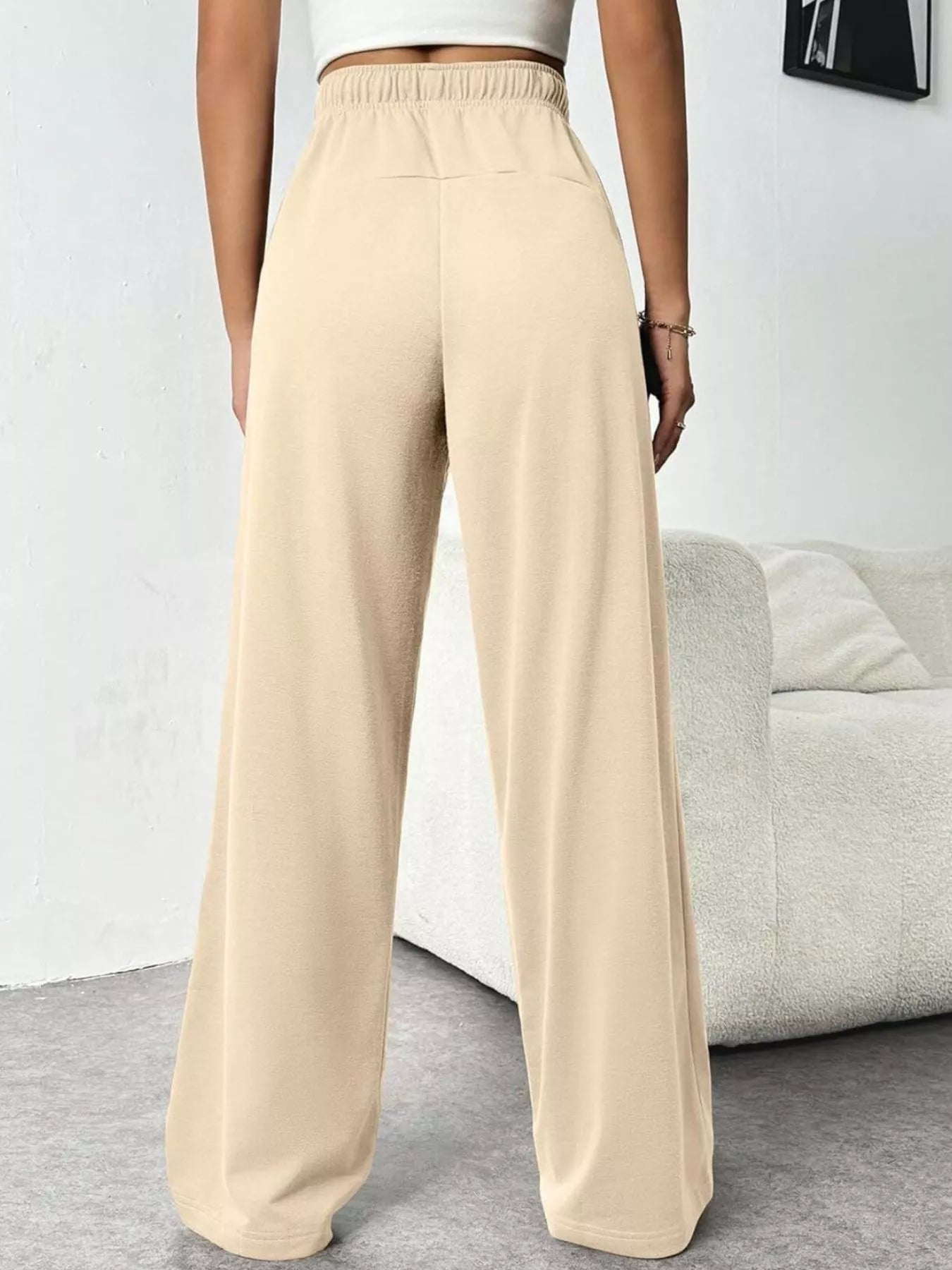 Drawstring Wide Leg Pants