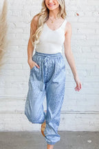 And The Why Satin Leopard Print Joggers