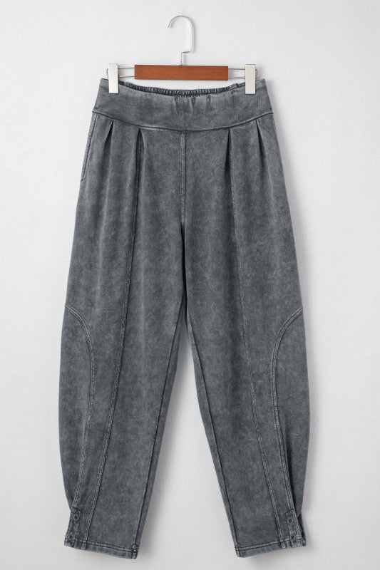 Solid Mineral Wash Jogger Style Pants