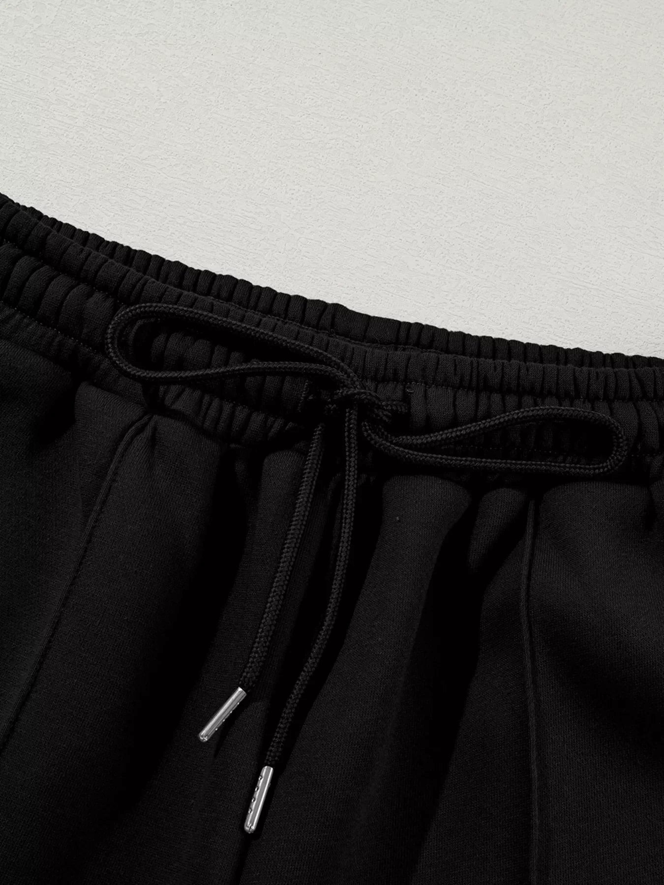 Drop Shoulder Zip Up Jacket and Drawstring Pants Active 2pcs Set