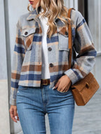 Plaid Button-Up Jacket