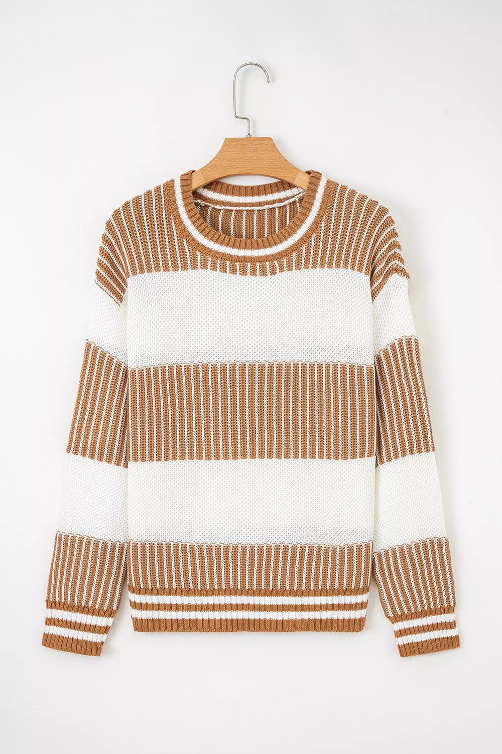 Striped Knit Long Sleeve Sweater