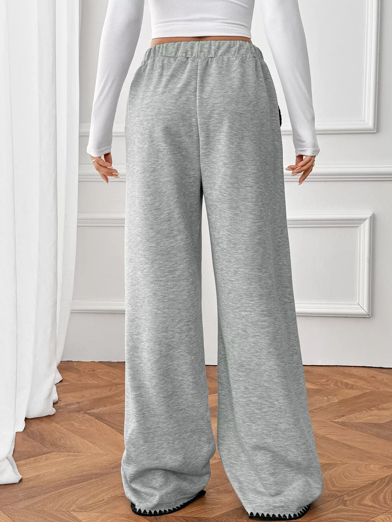 Wide-Leg Drawstring Pants