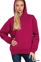 Zenana Fleece Kangaroo Pocket Hoodie