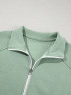 Drop Shoulder Zip Up Jacket and Drawstring Pants Active 2pcs Set