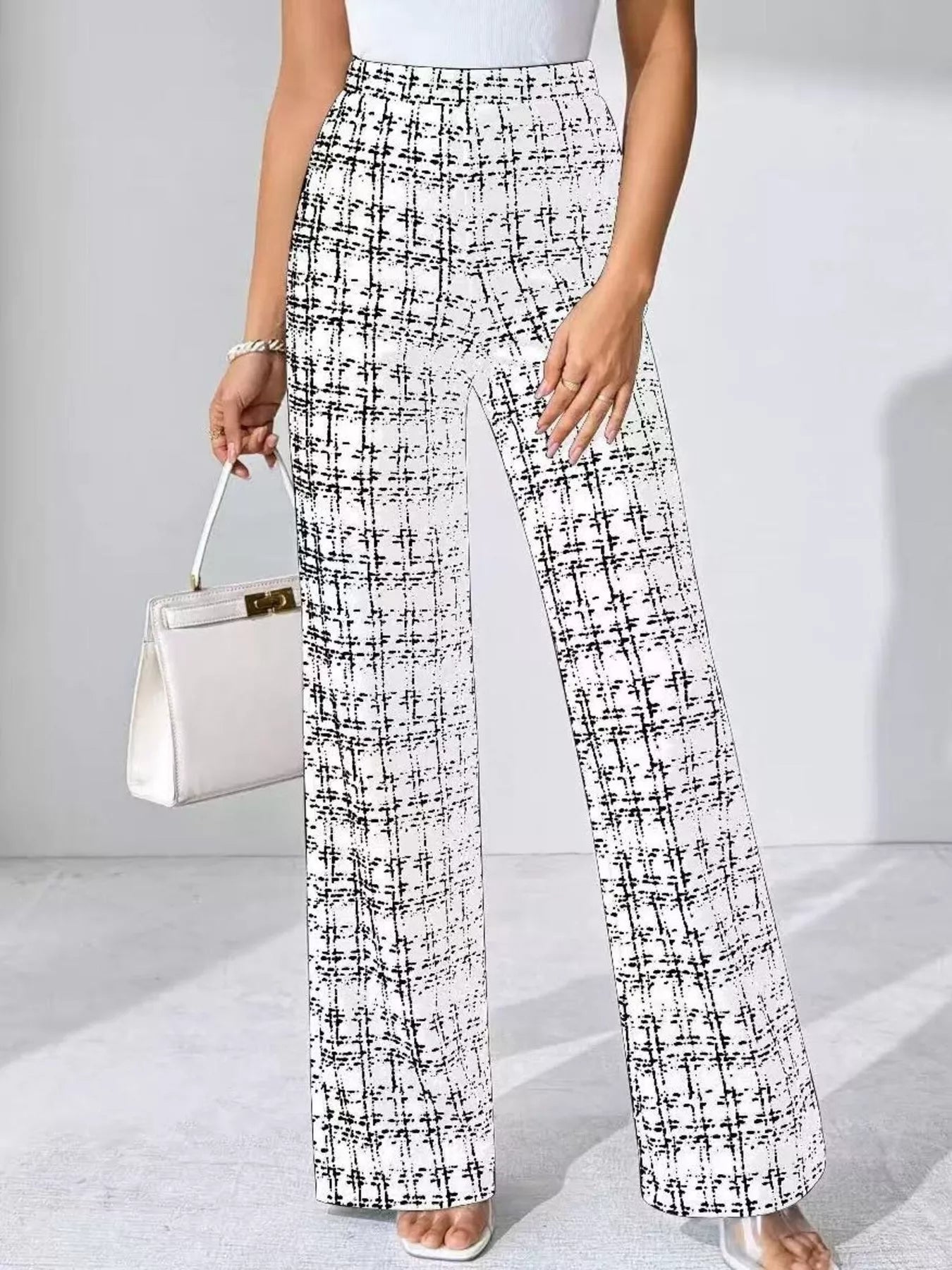 Plaid Wide Leg Pants