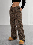 Full Size Leopard Print Wide Leg Pants Plus Size