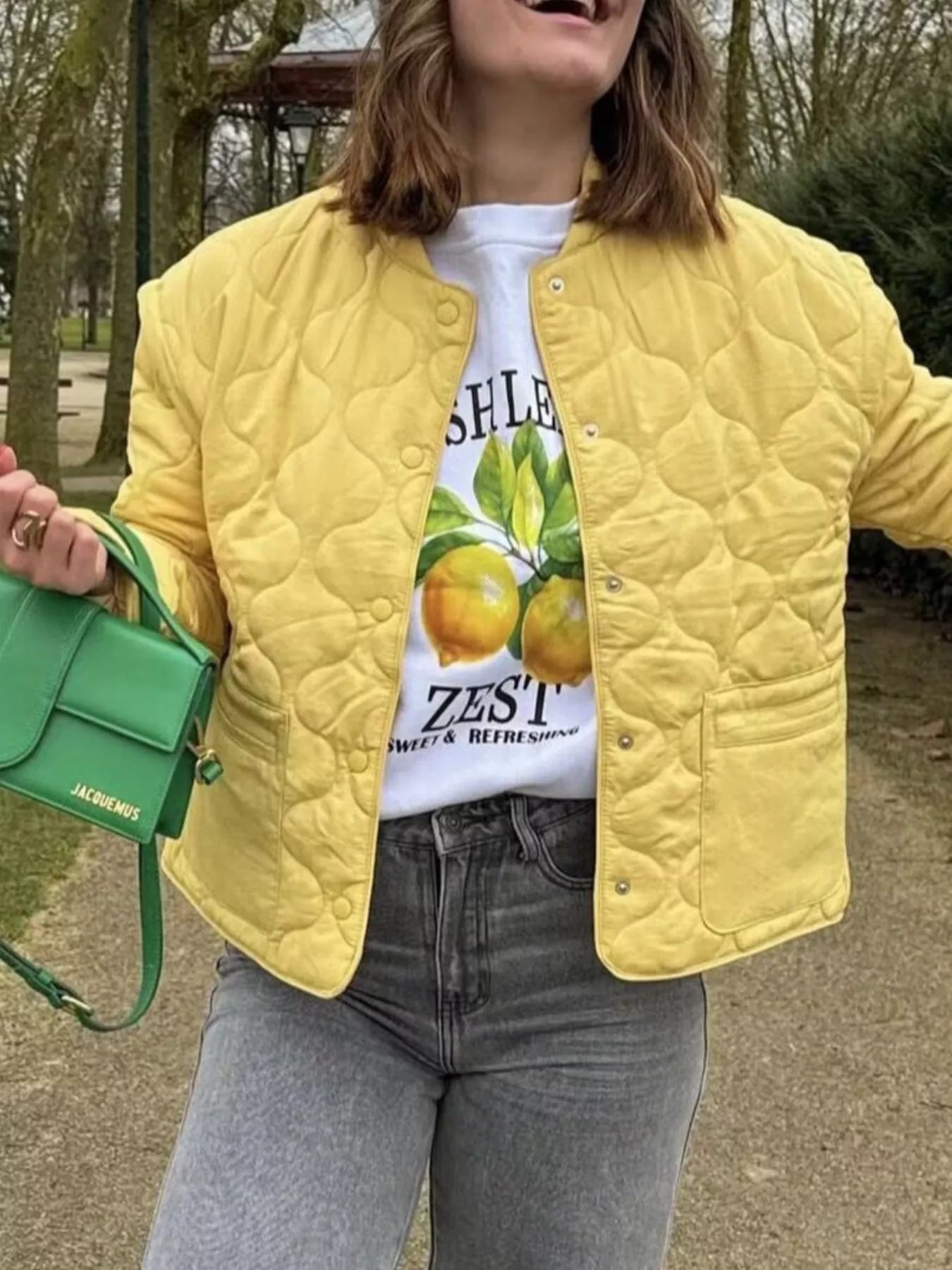 Quilted Lightweight Snap Down Puffer Jacket