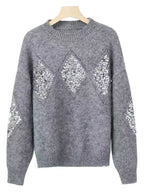 Sparkling Diamond Pattern Sweater