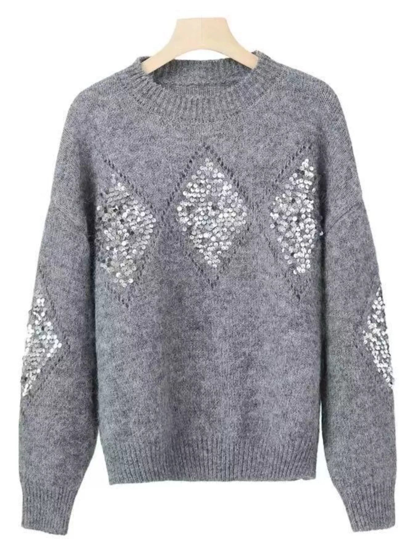 Sparkling Diamond Pattern Sweater