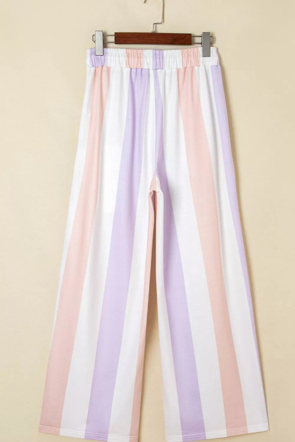 Stripe Multicolored Print Drawstring Loose Pants with Side Pockets