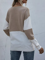 Color Block Round Neck Sweater