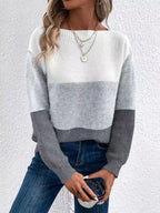 Color Block Long Sleeve Sweater