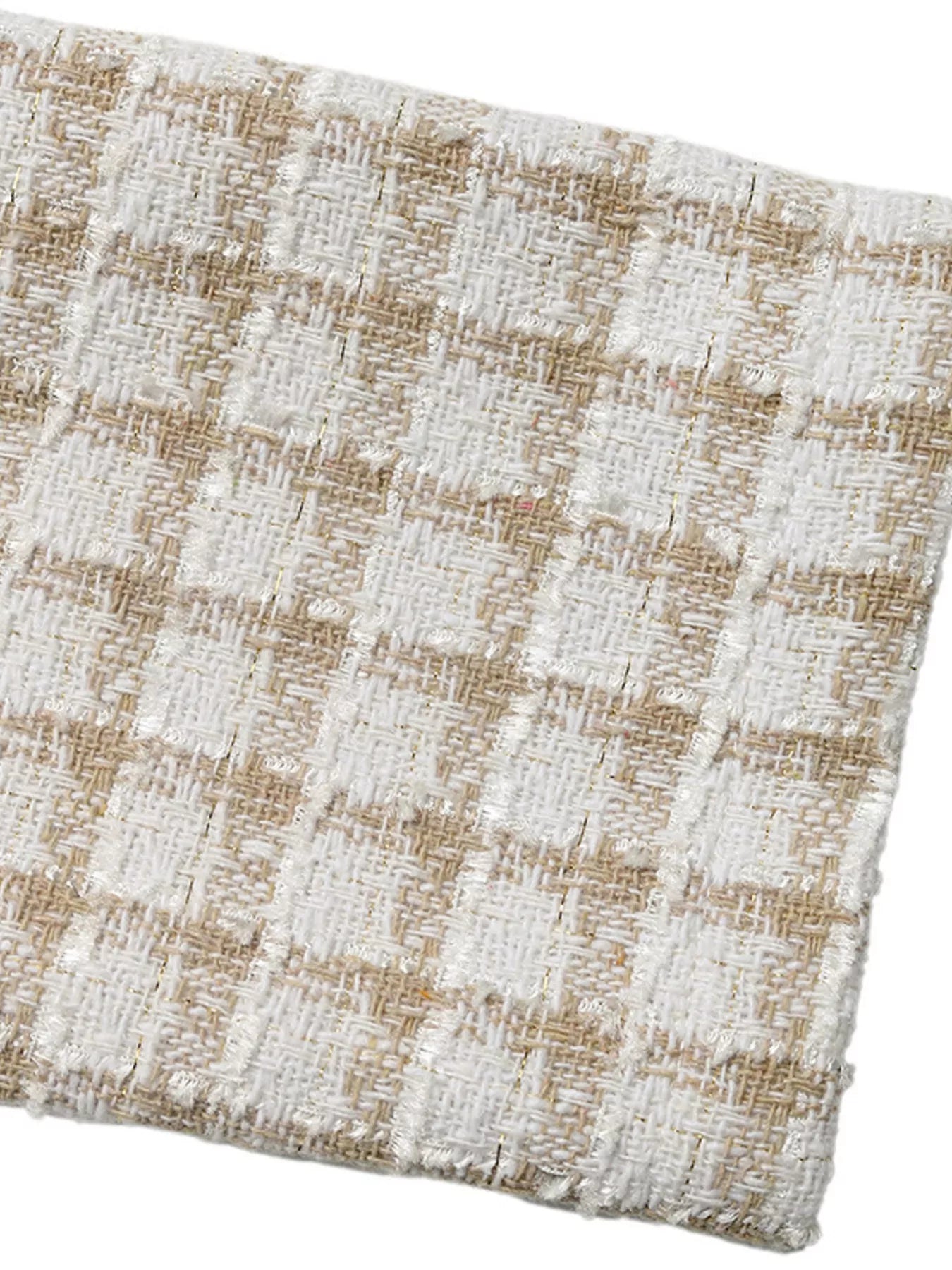 Pearl Trim Button Up Tweed Outerwear