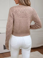 Long Sleeve Button-Up Cropped Cardigan