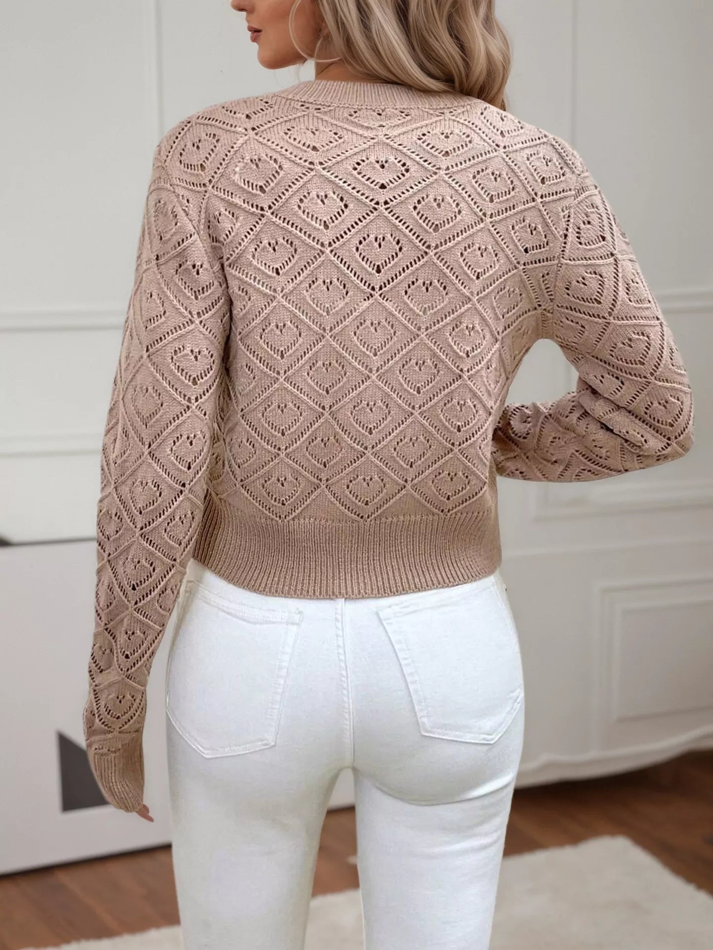 Long Sleeve Button-Up Cropped Cardigan