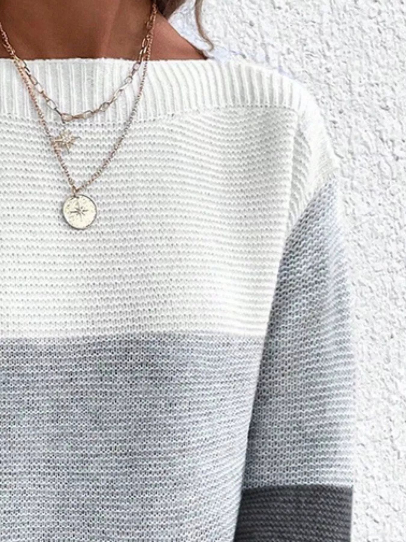 Color Block Long Sleeve Sweater