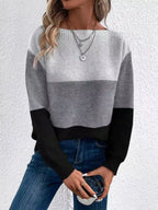 Color Block Long Sleeve Sweater