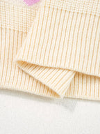 Heart Pattern Valentine Ribbed Knit Sweater