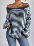 Striped Boat Neck Sweater