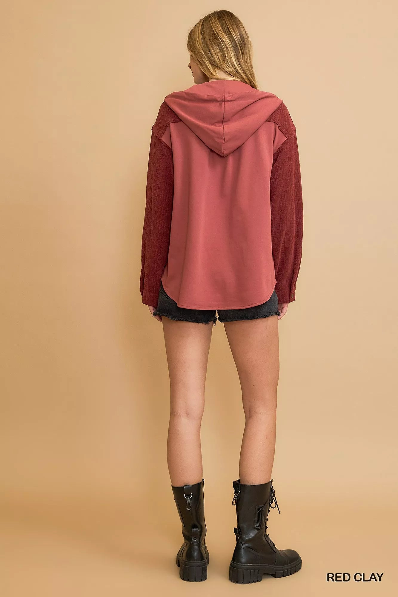 Umgee Washed French Terry Shacket