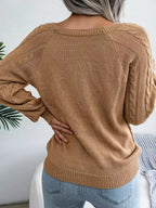 Cable Knit Round Neck Sweater