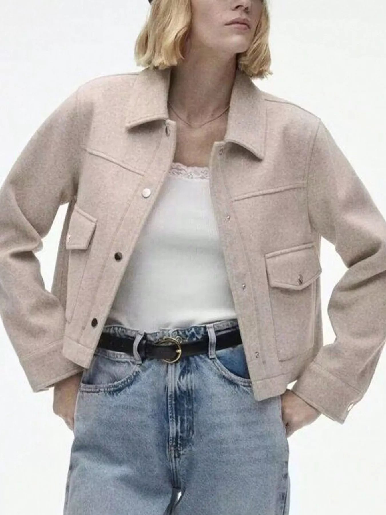 Snap Down Long Sleeve Jacket