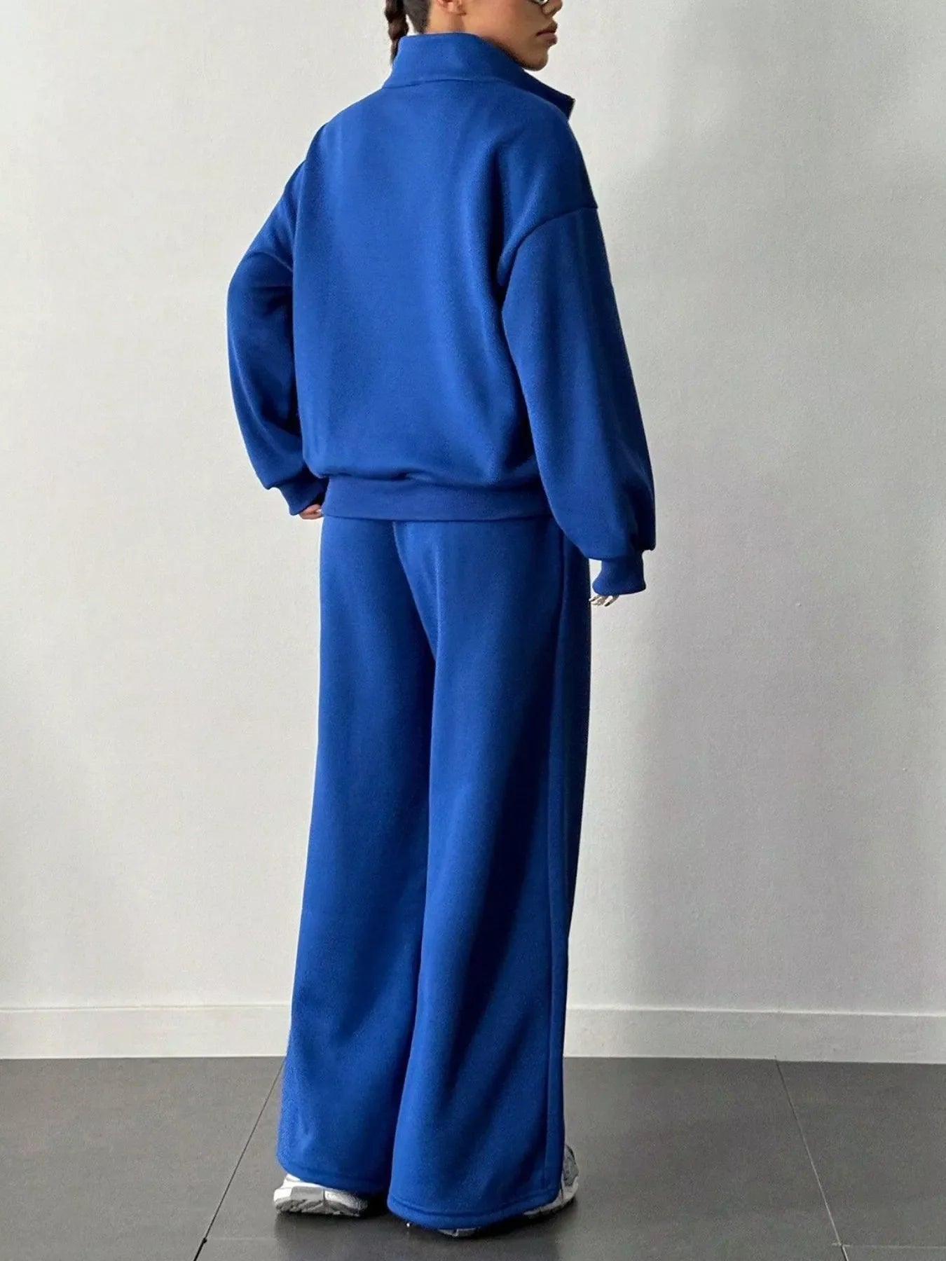 Half-Zip Long Sleeve Sweatshirt and Pants Set