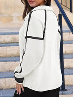 Half Zip Dropped Shoulder Sweatshirt
