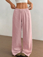 Wide Leg Drawstring Casual Pants