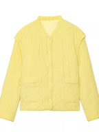 Quilted Lightweight Snap Down Puffer Jacket