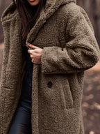 Teddy Bear Hooded Longline Outerwear