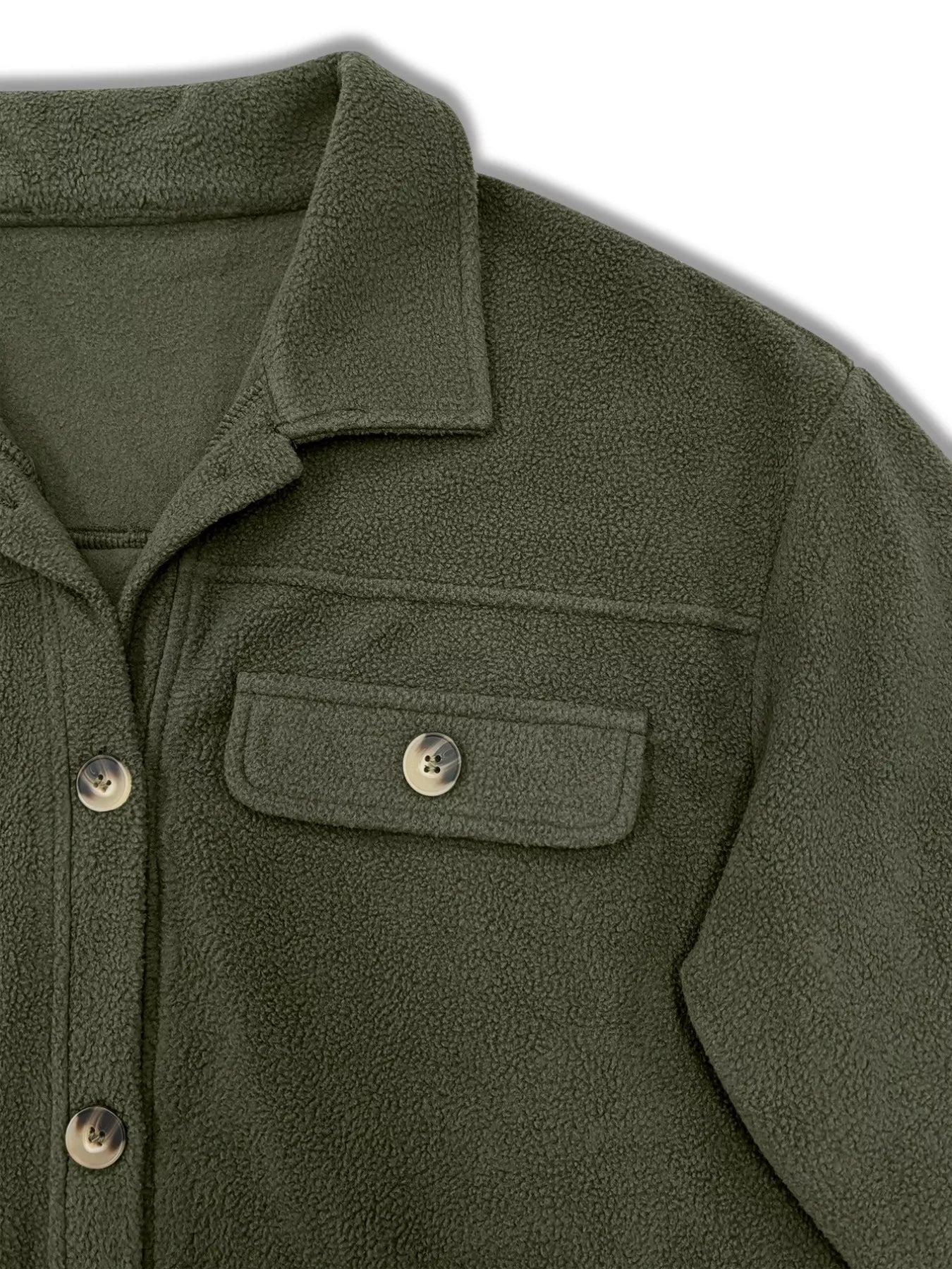 Plus Size Button-Down Dropped Shoulder Shacket