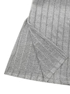 Slit V-Neck Ribbed Top and Pants Set