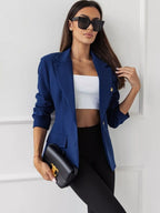 Lapel Collar One Button Blazer