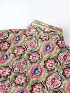 Belted Open Front Floral Winter Coat